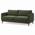 Canapé 2 places Narqevix en tissu vert, dimensions 180x88x84 cm, pieds en bois, style contemporain.