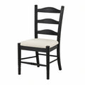 Chaise de salle à manger en bois noir avec assise rembourrée beige, style classique, dimensions 48x55x101 cm, marque Narqevix